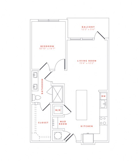 1 bedroom/1 bathroom apartment home
